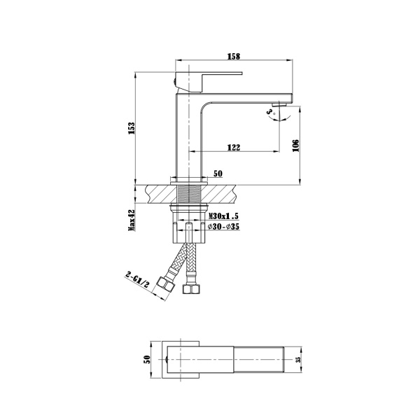 Смеситель для раковины Vincea Cube VBF-1C01MB черный