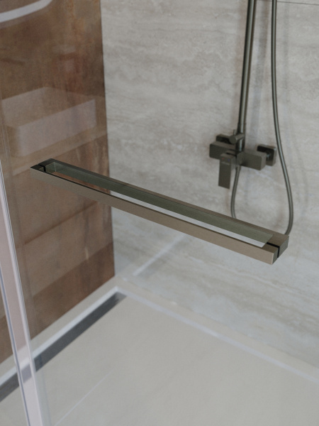 Душевой угол Cezares Lux LUX-AH-FS-11-100/90-C-GM прямоугольный 100x90 стекла прозрачные, профиль оружейная сталь