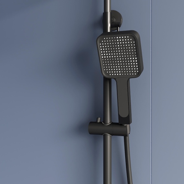 Душевая система со смесителем RGW Shower Panels 51140134-04 монтаж настенная с термостатом черный