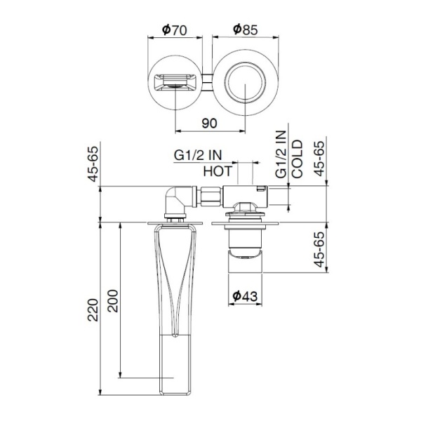 Смеситель для раковины Webert ONE-B NB830606015 хром/сталь