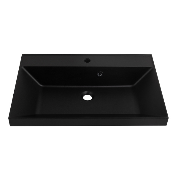 Раковина мебельная прямоугольная BelBagno  BB700/450-LV-ART-AST-NERO литьевой мрамор цвет черный глянцевый