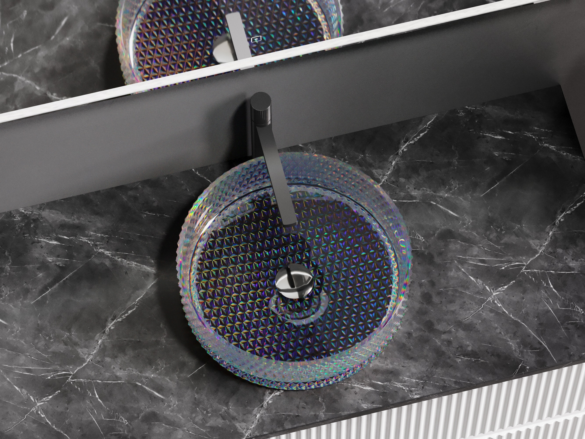 Раковина накладная круглая Ceramica Nova Cristal CN6059 стекло цвет голубой