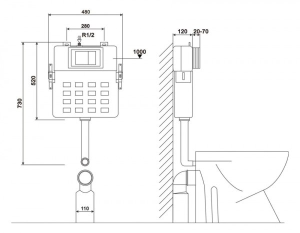 Бачок скрытого монтажа Abber  AC0104 