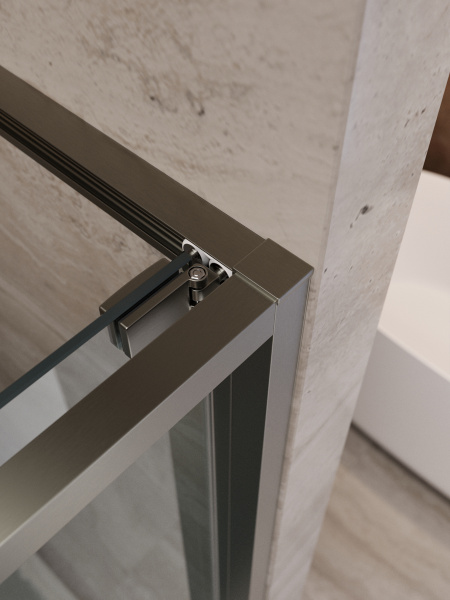 Душевая дверь  Cezares Lux LUX-B-FS-1-80-C-GM 80 см стекла прозрачные профиль оружейная сталь