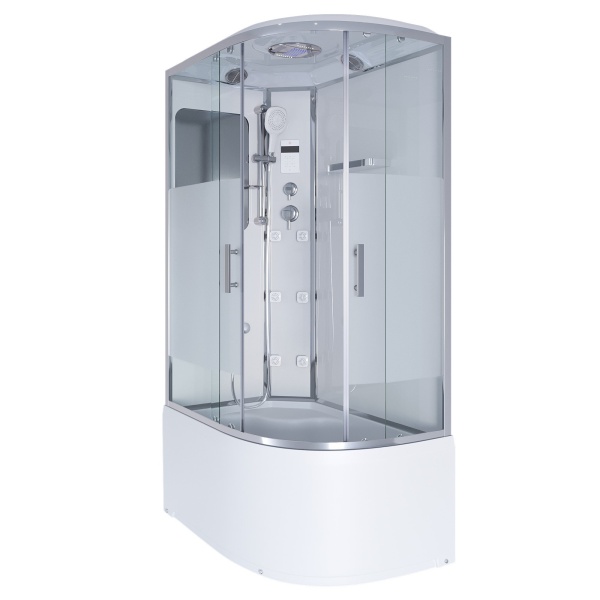 Душевая кабина с крышей Niagara Ultra NG-310-01L асимметричная  120x80 стекла прозрачные с узором, профиль хром