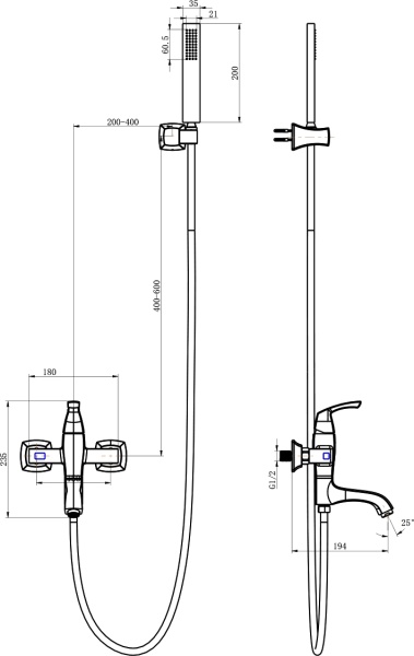 Смеситель  Lemark Nubira LM6214ORB  
 