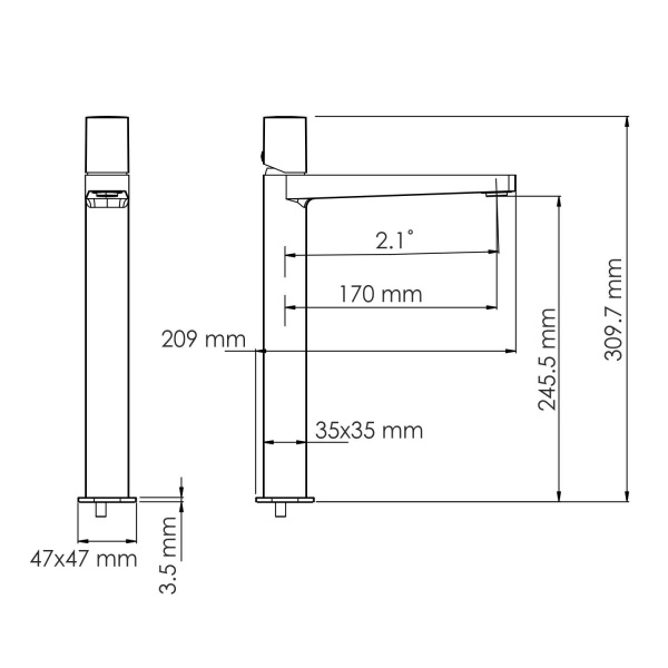 Смеситель для раковины Wasserkraft Saale 9503H белый