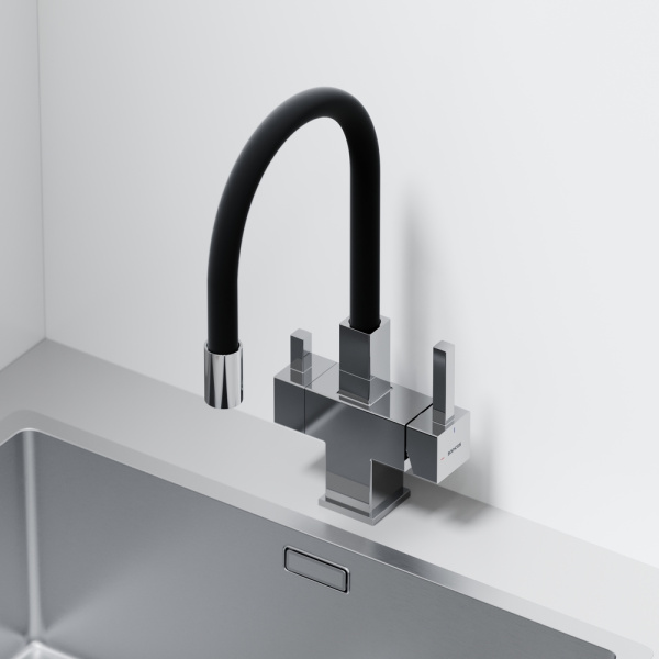 Смеситель для кухни Sancos Arno SC4005CH с подключением к фильтру хром/черный