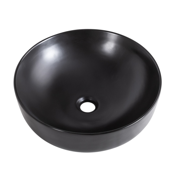 Раковина накладная круглая BelBagno  BB1315-H301 фаянс цвет черный матовый