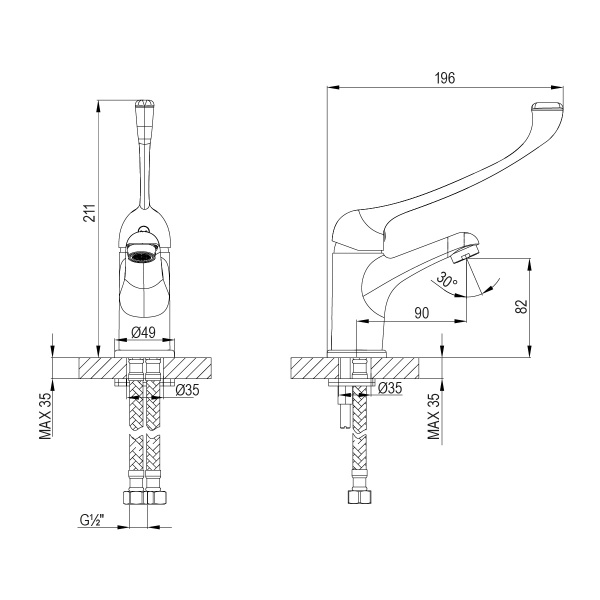 Смеситель для раковины Lemark Project LM4636C хром