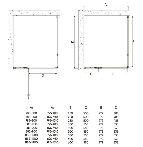 Душевой угол Veconi RV073-90100-01-C4 90x100