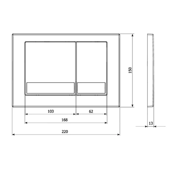Кнопка смыва Veconi Square VFS001WH цвет белый
