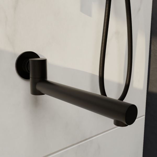 Душевая система со смесителем RGW Shower Panels 51140855-04 монтаж встраиваемая в стену без термостата черный