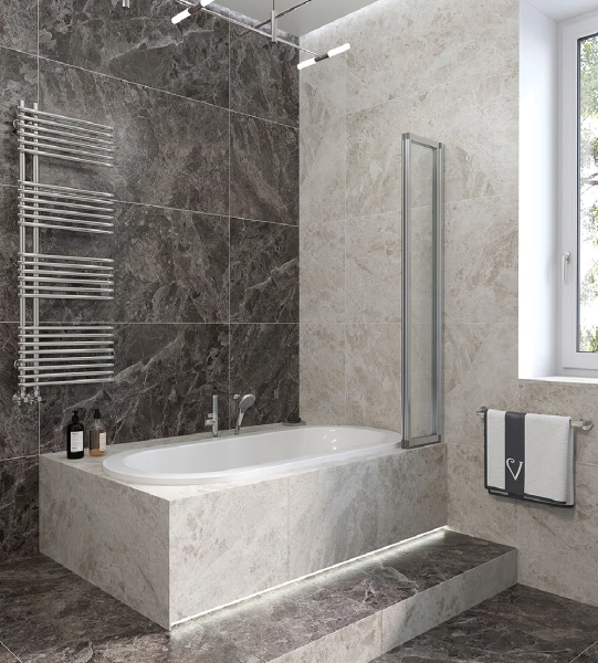 Шторка для ванны Veconi Palau PL73R-120-01-19C4 120 см, стекла прозрачные, профиль хром