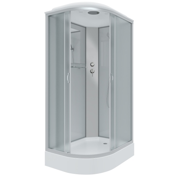 Душевая кабина с крышей Niagara Classic NG-3312-14R асимметричная  120x80 стекла матовые, профиль матовый хром