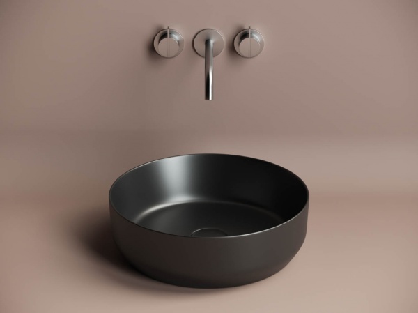 Раковина накладная круглая Ceramica Nova Element CN6022MB фарфор цвет черный матовый