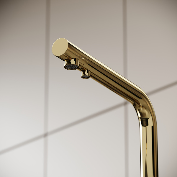 Смеситель для кухни Sancos Foster SC4014ZG с подключением к фильтру полированное золото