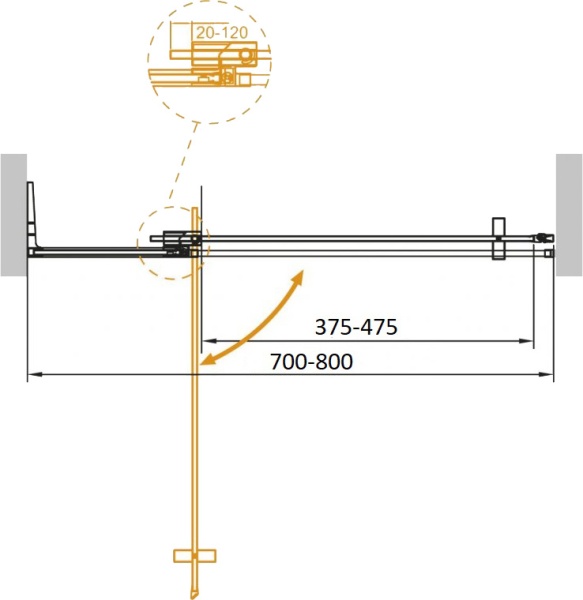 Душевая дверь Cezares Slider SLIDER-B-1-70/80-C-Cr 80 см стекла прозрачные, профиль хром