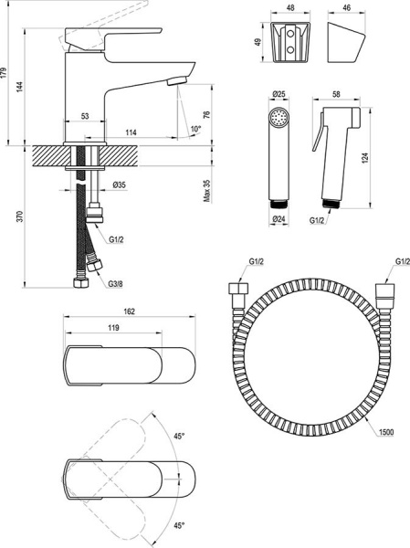 Смеситель для раковины Ravak BM X070165 хром