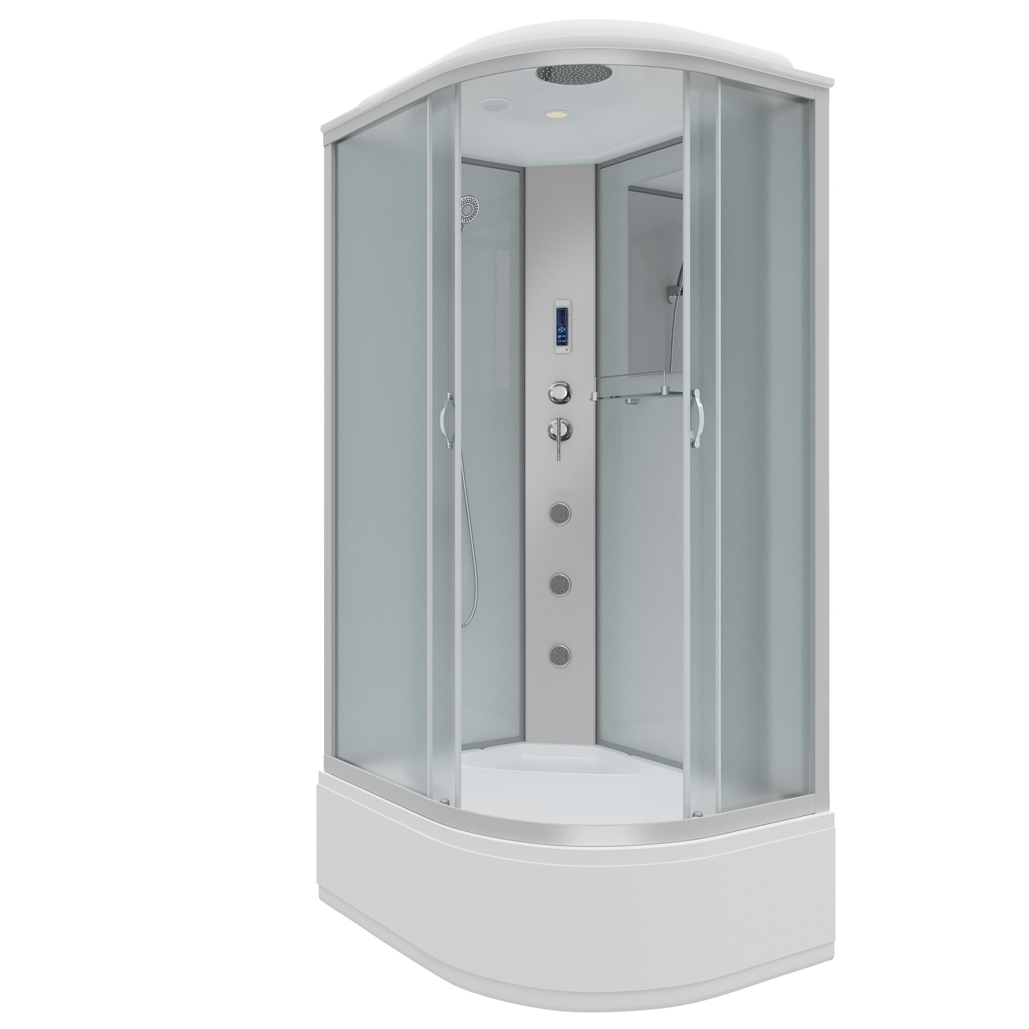 Душевая кабина с крышей Niagara Classic NG-2310-14LF асимметричная  120x80 стекла матовые, профиль матовый хром