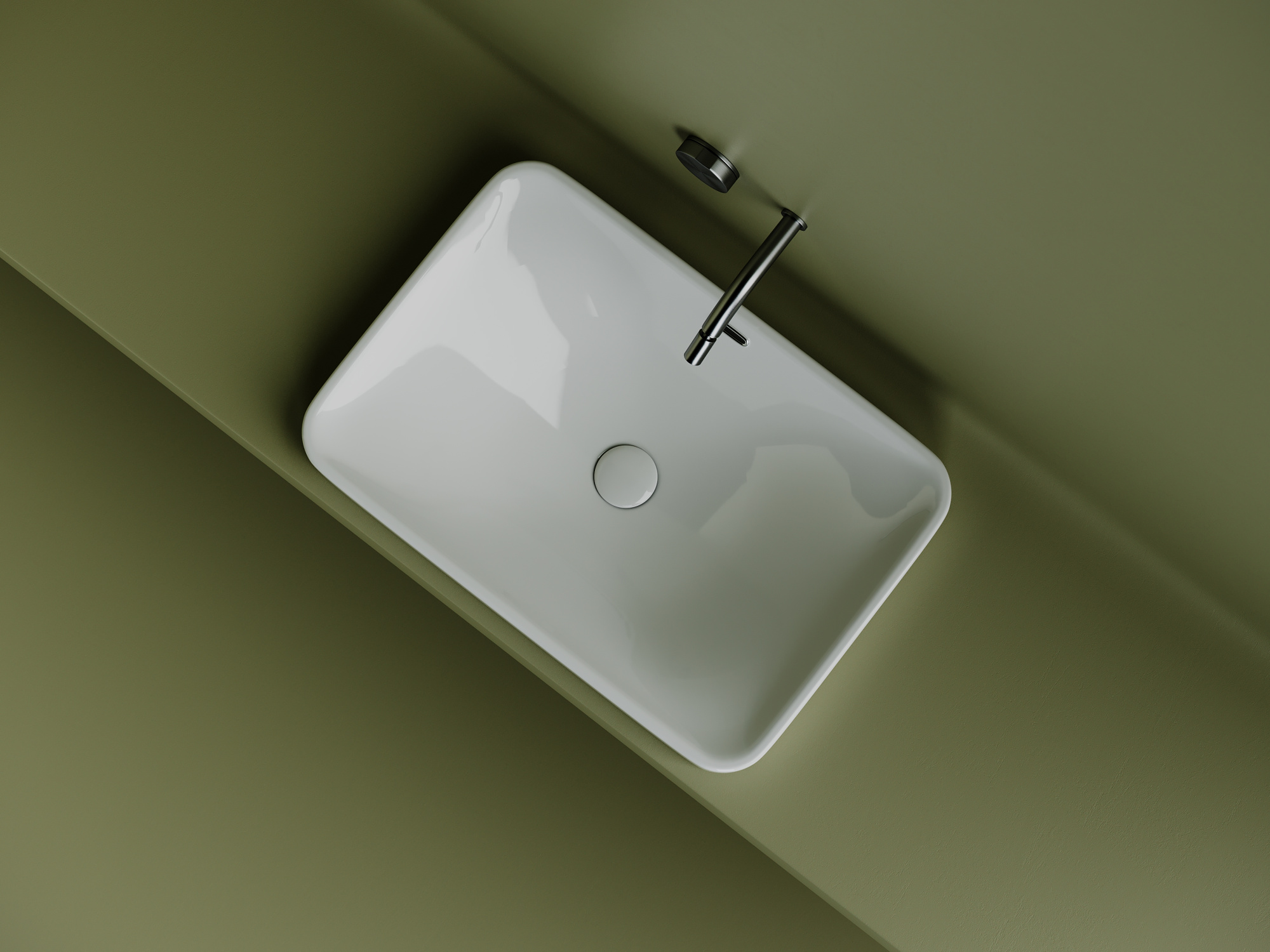 Раковина встраиваемая сверху прямоугольная Ceramica Nova Element CN5041 фарфор цвет белый