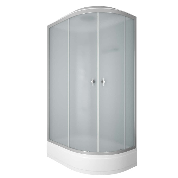 Душевая кабина с крышей Niagara Eco NG-3324-14L асимметричная  120x80 стекла матовые, профиль матовый хром