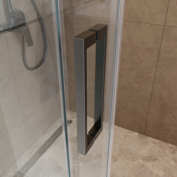Душевая дверь BelBagno Soft Close-1 SOFT_CLOSE-1-BF-1-140-C-GM 140 см стекла прозрачные, профиль оружейная сталь