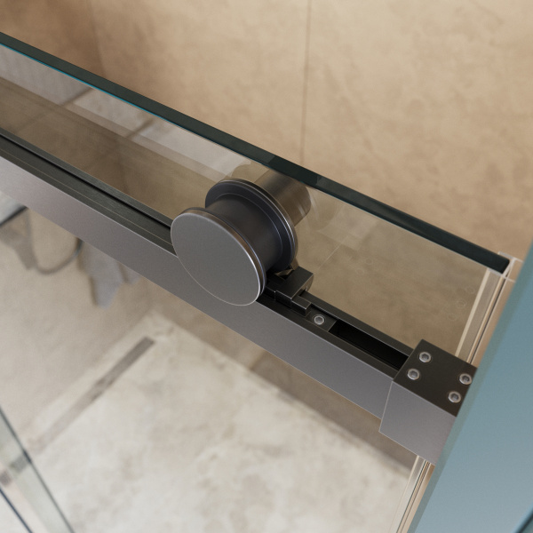 Душевая дверь BelBagno Soft Close-2 SOFT_CLOSE-2-BF-1-140-C-GM 140 см стекла прозрачные, профиль оружейная сталь