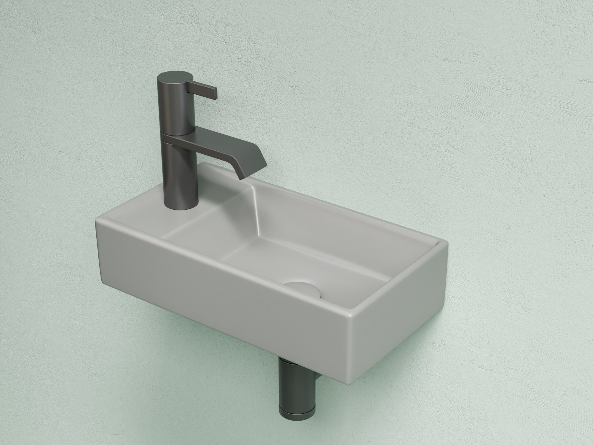 Раковина подвесная прямоугольная Ceramica Nova Element CN6051RMH фарфор цвет серый матовый
