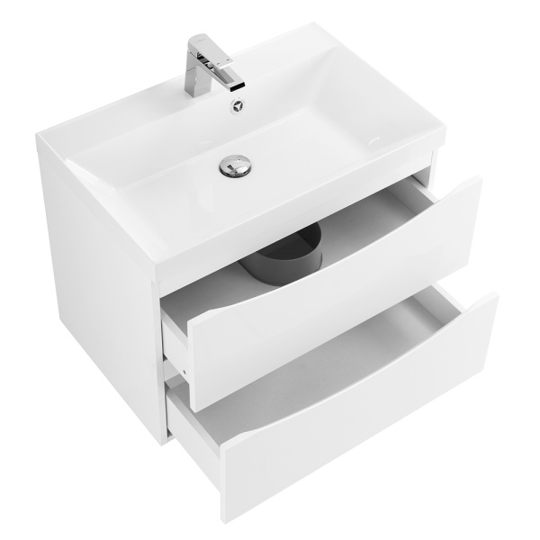 Тумба под раковину подвесная BelBagno Marino MARINO-700-2C-SO-BL-P 70 см  2 ящика цвет Bianco Lucido 
