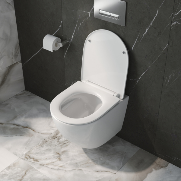 Унитаз подвесной BelBagno Uno BB5177CH-TOR/SC Tornado фаянс белый
