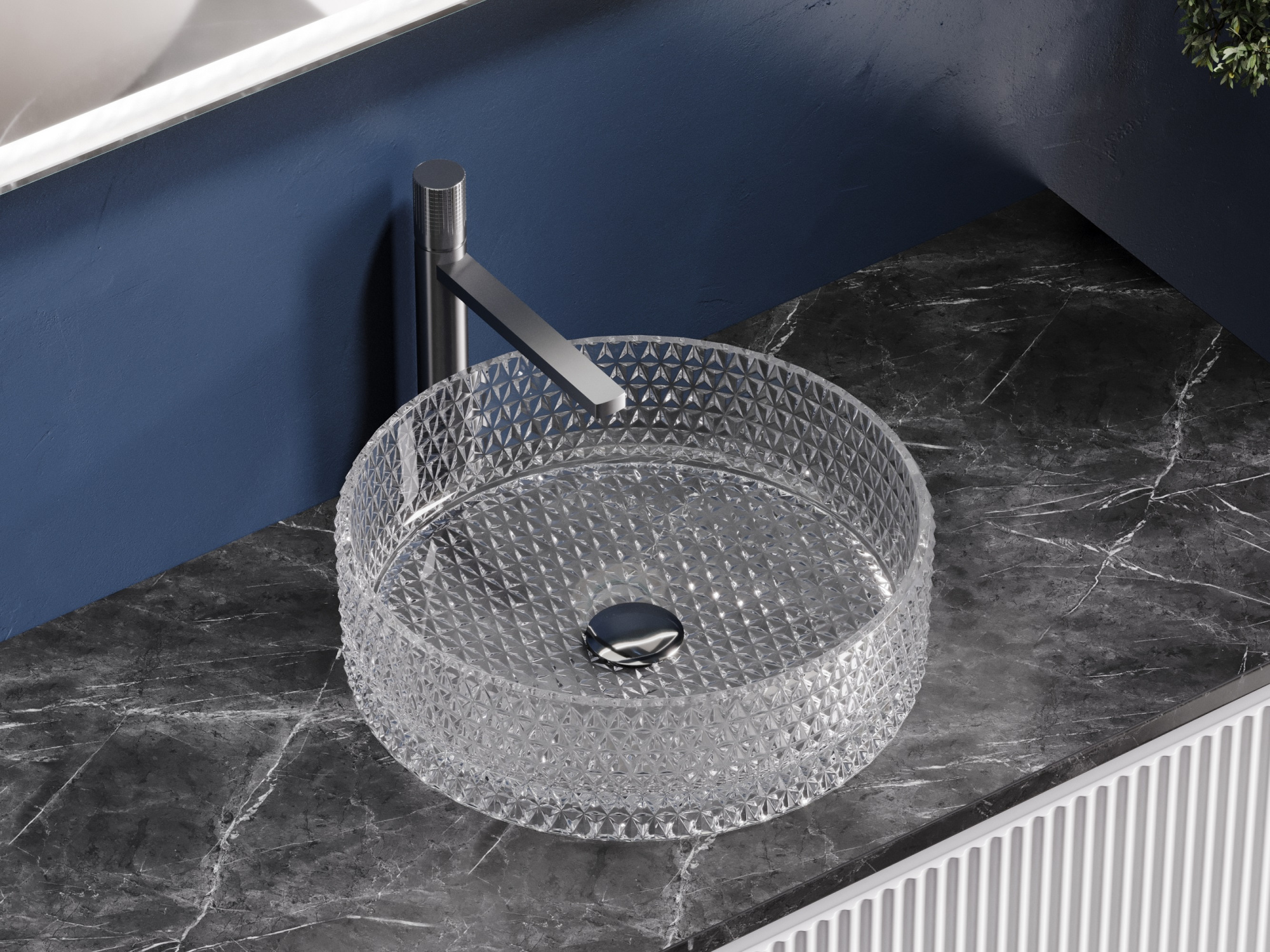 Раковина накладная круглая Ceramica Nova Cristal CN6062 стекло цвет прозрачный
