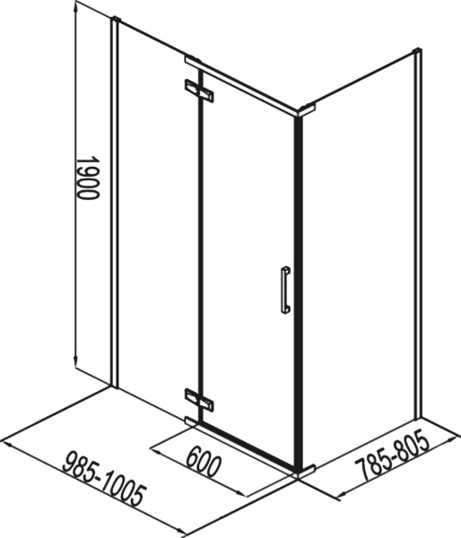 Душевой угол Aquanet Logic AE32-S-100x80U-CT прямоугольная  стекла прозрачные, профиль хром