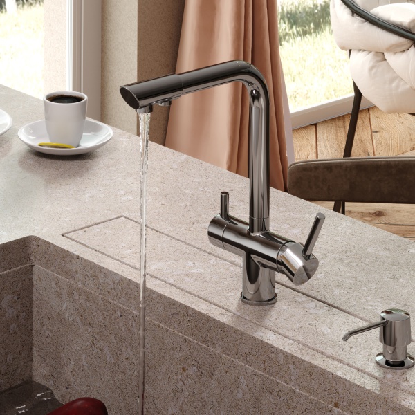 Смеситель для кухни Wasserkraft  A8317 с подключением к фильтру хром