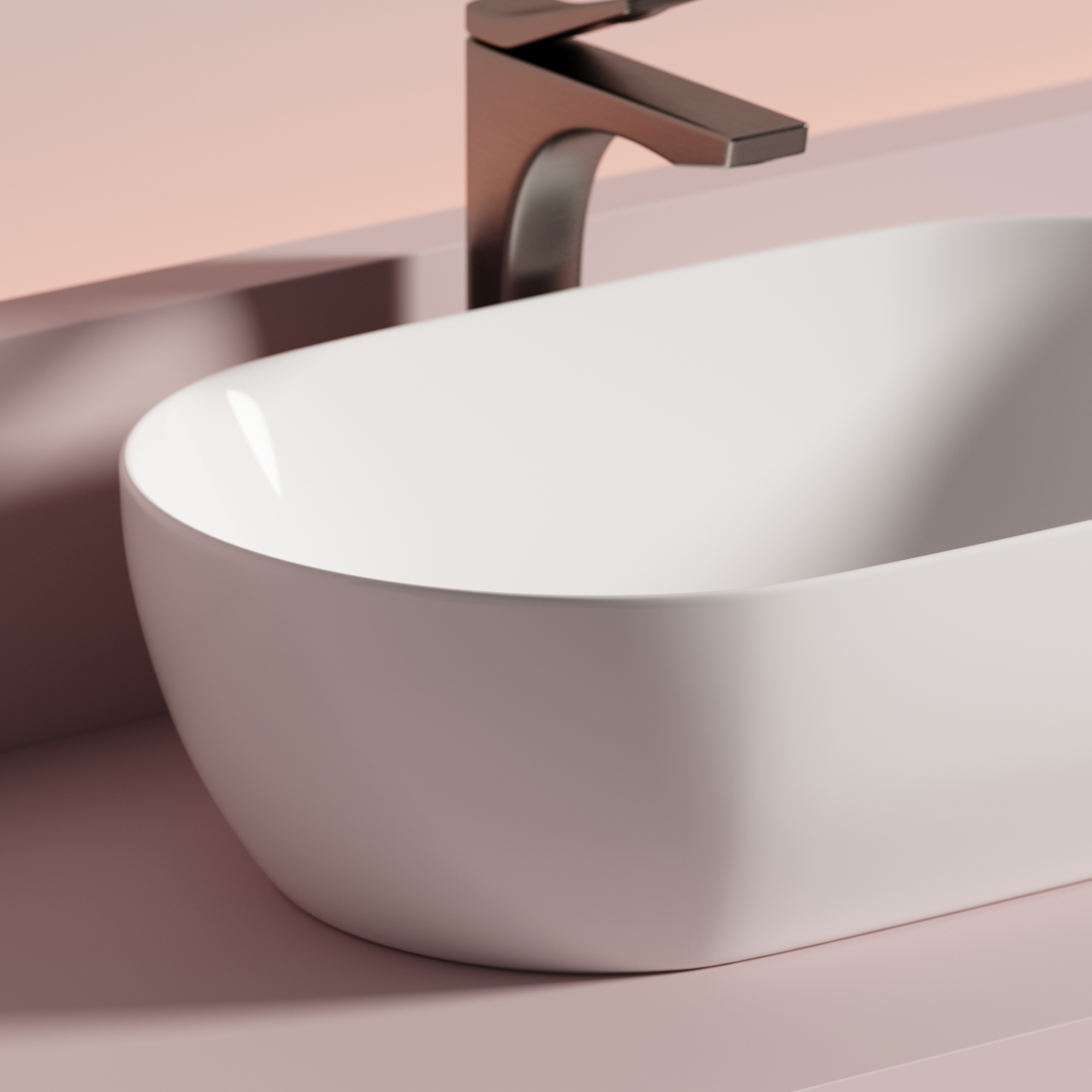 Раковина накладная овальная Ceramica Nova Twist CN12001 фарфор цвет белый