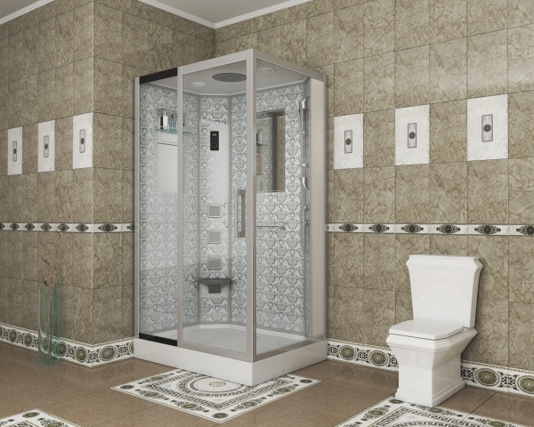 Душевая кабина с крышей Niagara Luxe 7711WL прямоугольная   стекла , профиль хром