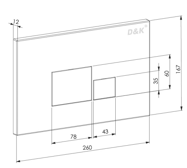 Кнопка смыва механическая D&amp;K Quadro DB1519016 цвет белый