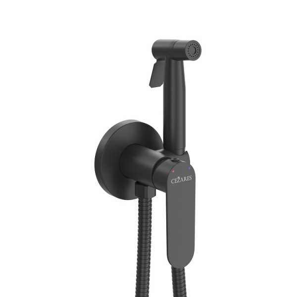 Гигиенический душ Cezares Stylus STYLUS-DIF-NOP встраиваемый в стену черный матовый