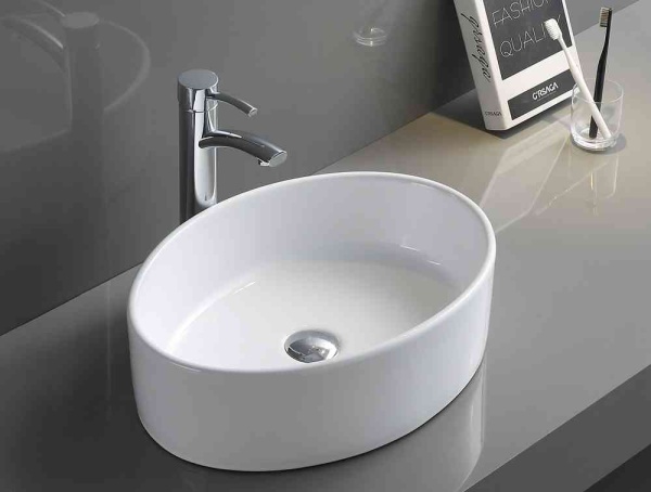 Раковина накладная овальная BelBagno  BB1049 фаянс цвет белый
