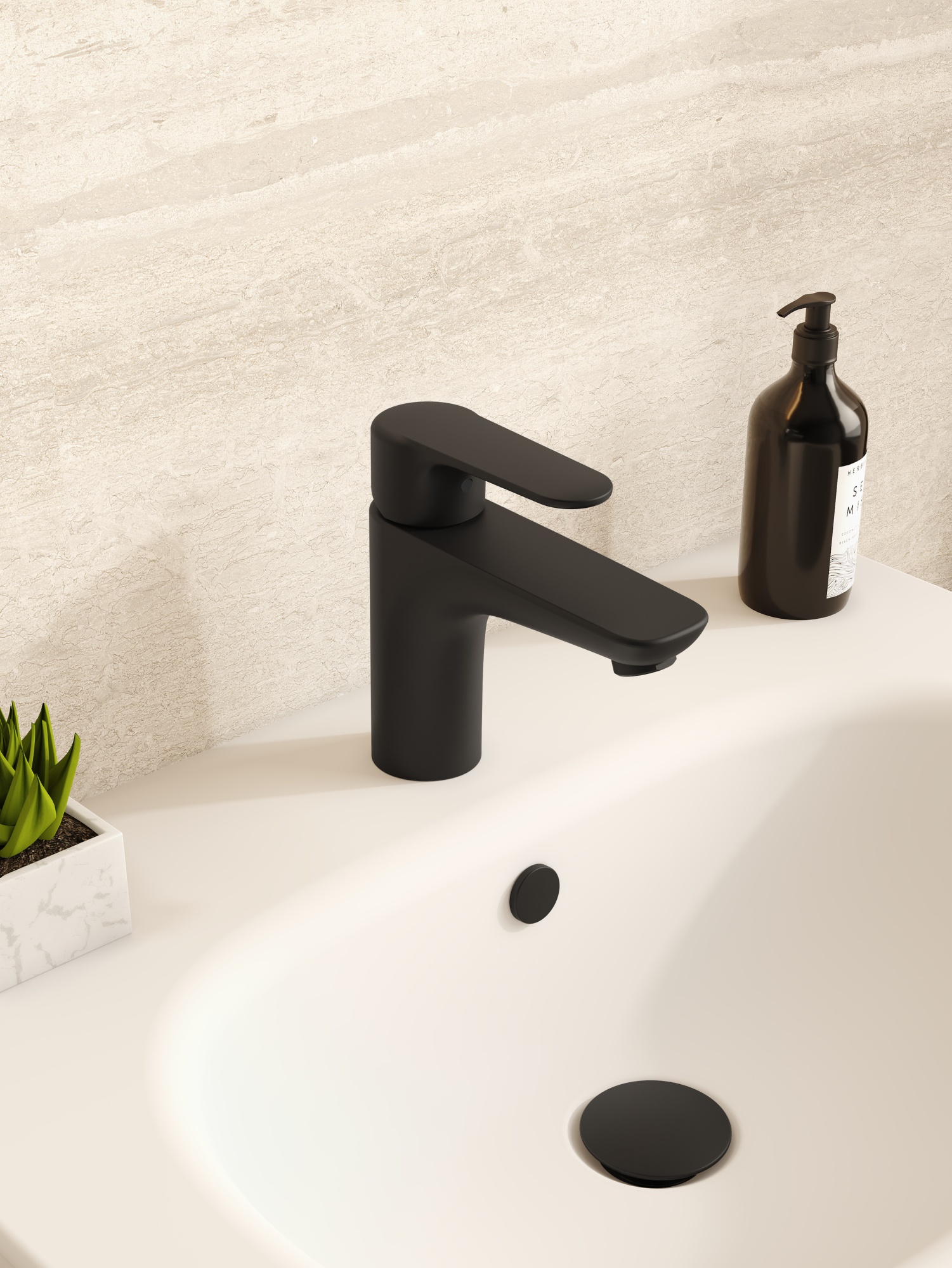 Смеситель для раковины VitrA Root Round A4270636EXP матовый черный
