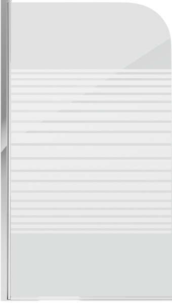 Шторка для ванны распашная  Grossman  GR-100P 80 см, стекла прозрачные с узором, профиль хром