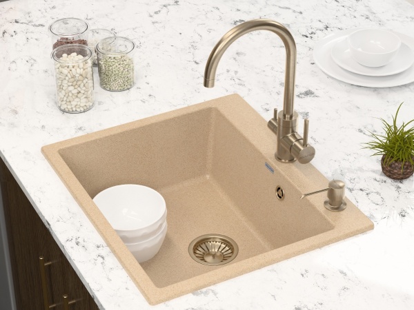 Смеситель для кухни Paulmark Essen Es213211-BR с подключением к фильтру бронза