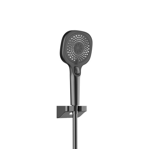 Душевая система со смесителем Vincea Inspire VSFS-3I13TGM монтаж настенная с термостатом вороненая сталь