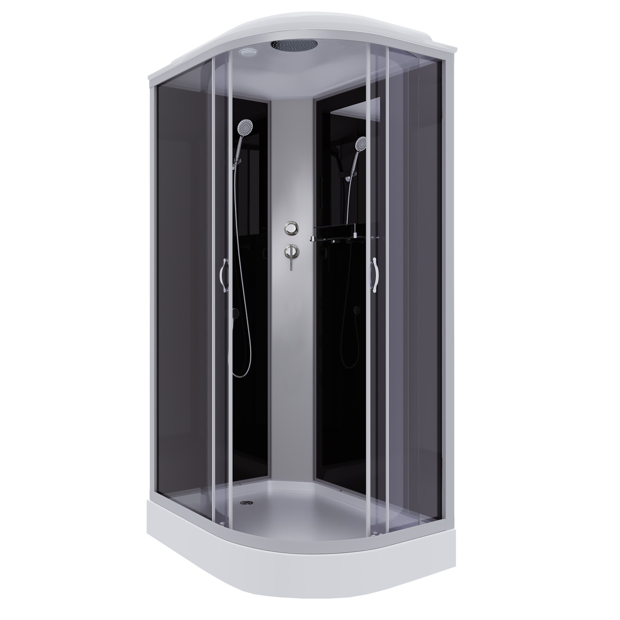 Душевая кабина с крышей Niagara Classic NG-3512-14L асимметричная  120x80 стекла тонированные, профиль матовый хром