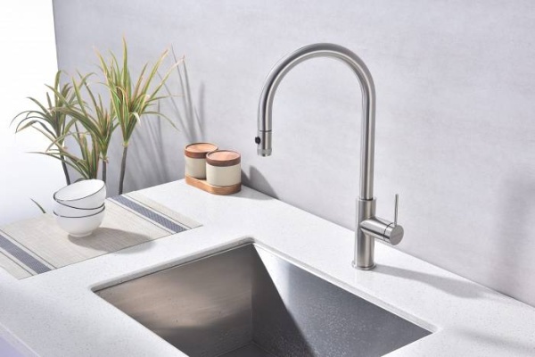 Смеситель для кухни Paulmark Galant Ga213077-BS с подключением к фильтру брашированная сталь