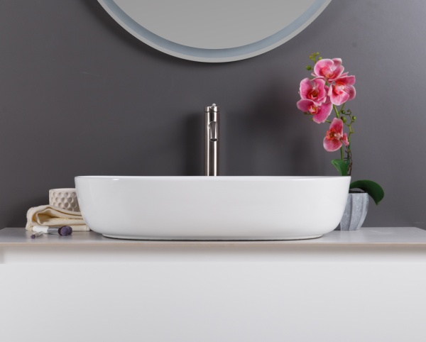 Раковина накладная овальная BelBagno  BB1348 фаянс цвет белый