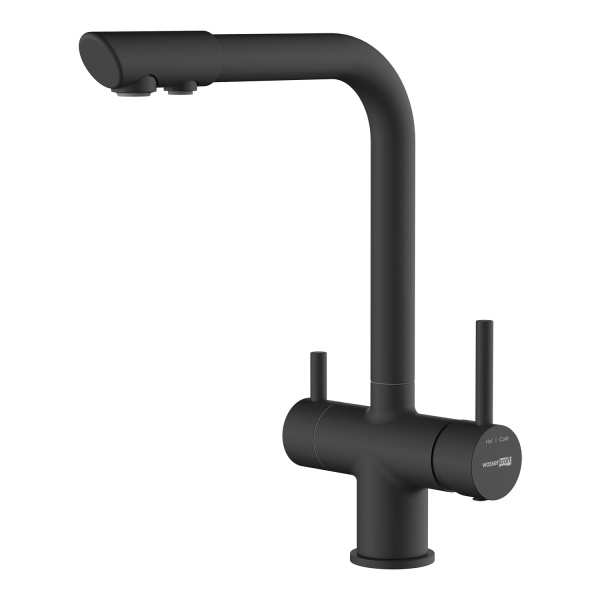Смеситель для кухни Wasserkraft  A8367 с подключением к фильтру черный