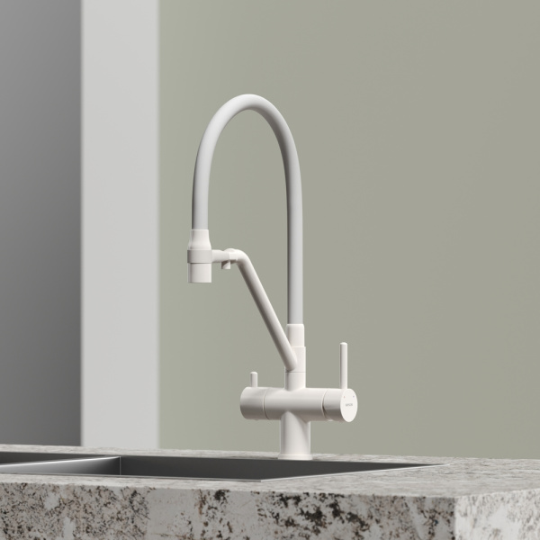 Смеситель для кухни Sancos Dora SC4003MW с подключением к фильтру матовый белый