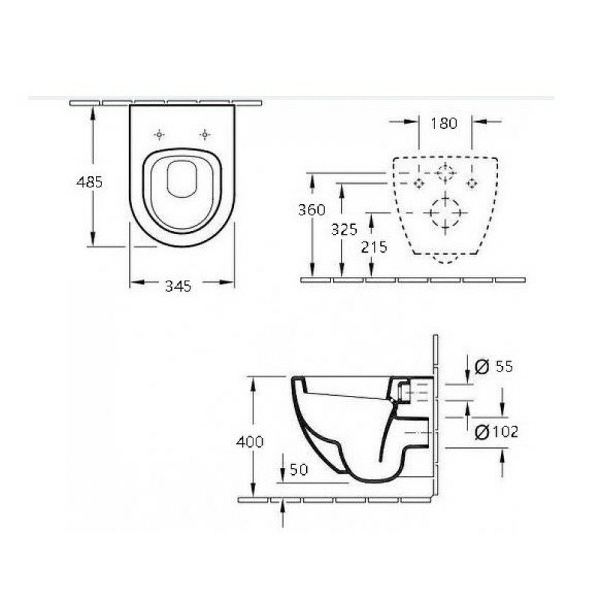 Унитаз подвесной Esbano TIRON-C ESUPTIROCBM Rimless фаянс черный матовый