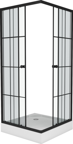 Душевой угол Niagara Nova NG-0180-14 квадратная  80x80 стекла прозрачные, профиль черный